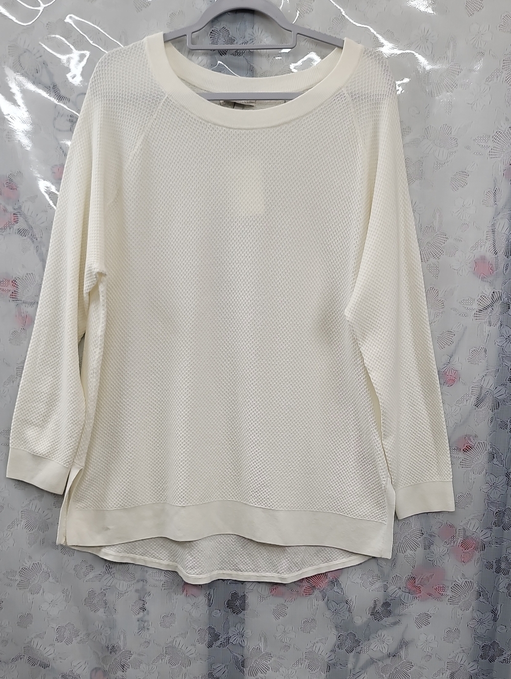 Kinross Cashmere Cream Lightweight Pullover Sweater Size Large